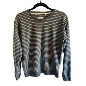 Frank & Oak grey and white striped sweater size small
